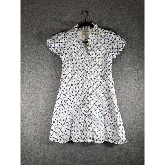 Alexis x Target Dress Women XXS Blue Short‎ Sleeve Tulip Eyelet Embroidered - Picture 1 of 7
